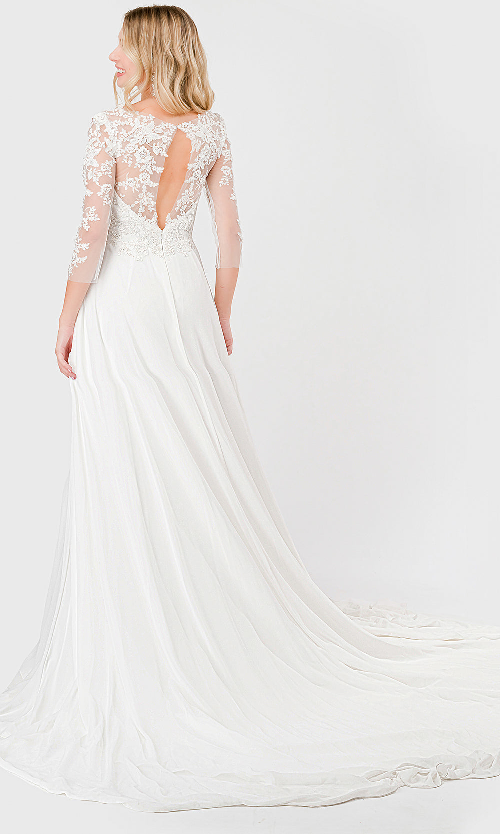 Trevi Collection MS0031 - Long Sleeve A-Line Wedding Gown Special Occasion Dresses