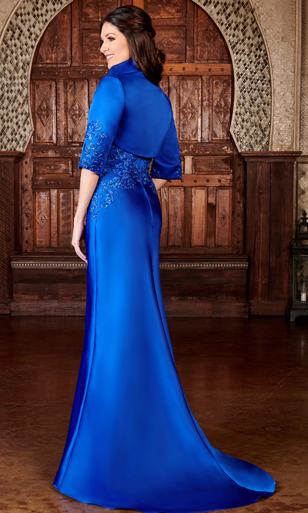 Rachel Allan RB8125 - Floral Embroidered Satin Formal Gown Mother of the Bride Dresses