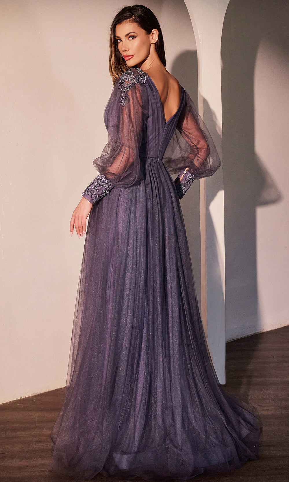 Ladivine CD0938 - V-Neck A-Line Prom Gown