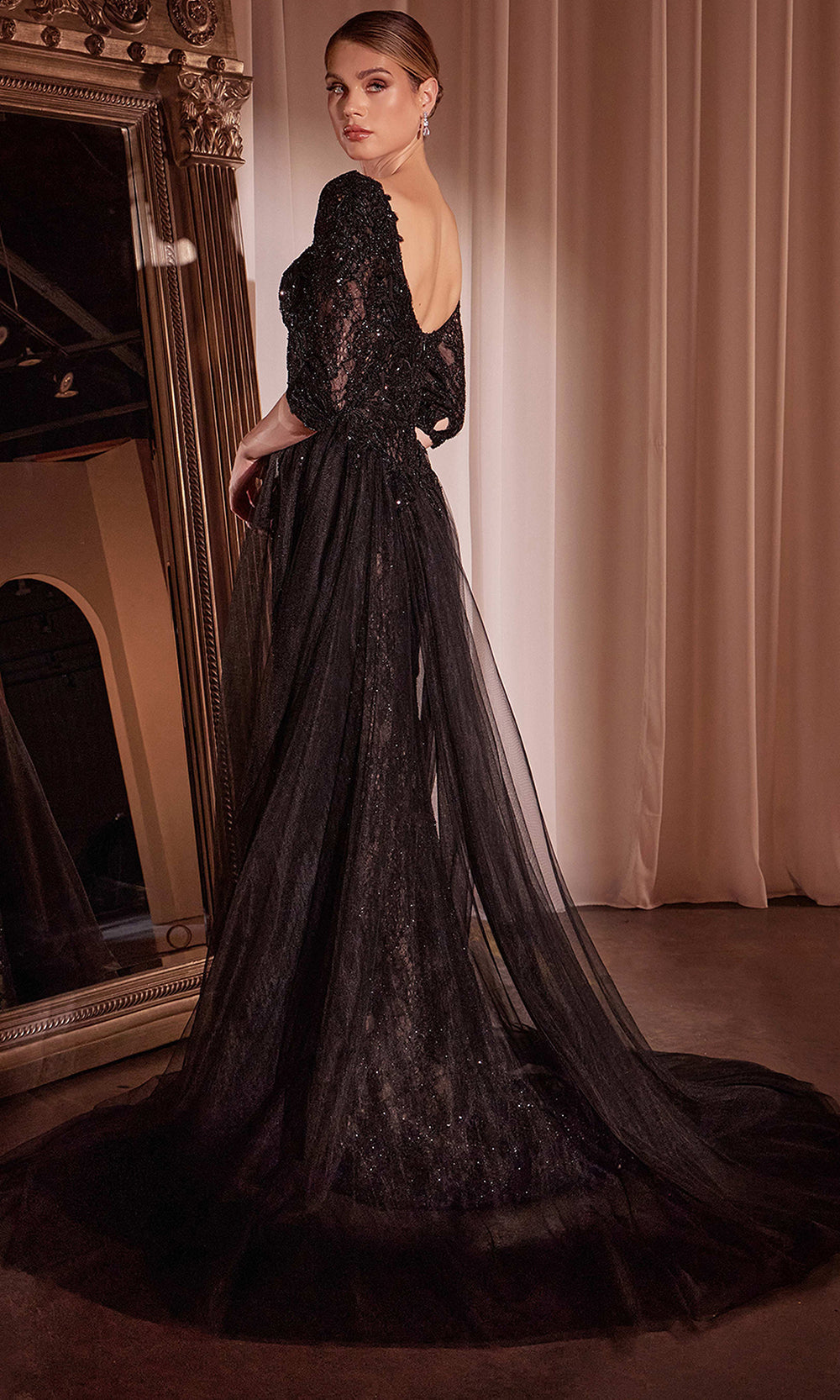 Ladivine CD749 - Queen Anne Lace Evening Gown