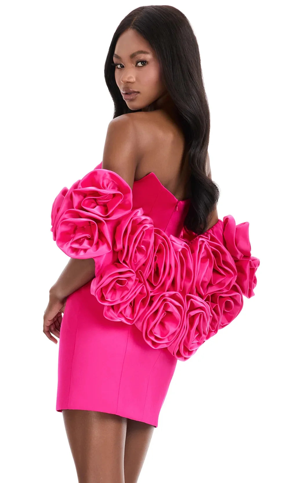 Ashley Lauren 4832 - Floral Puff Sleeve Short Sheath Dress Cocktail Dresses