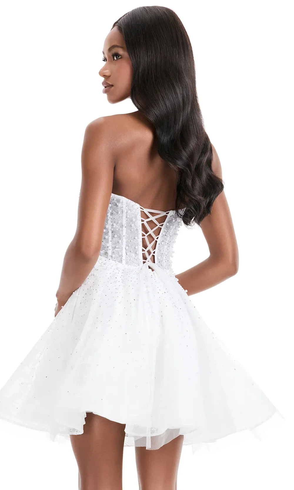 Ashley Lauren 4924 - Short A-line Sweetheart Dress with Beads Homecoming Dresses
