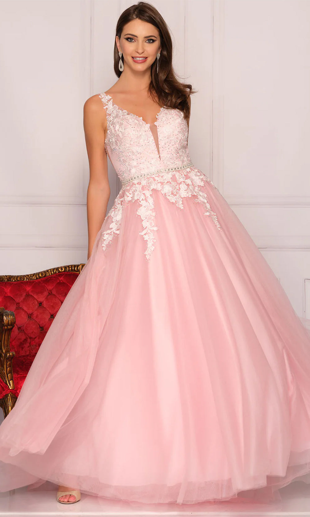 Dave & Johnny Bridal 10246W - Applique A-Line Bridal Gown