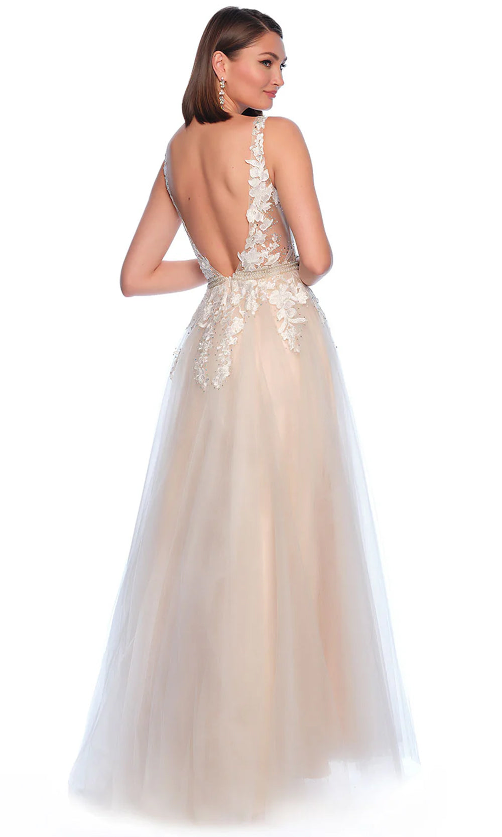 Dave & Johnny Bridal 10246W - Applique A-Line Bridal Gown
