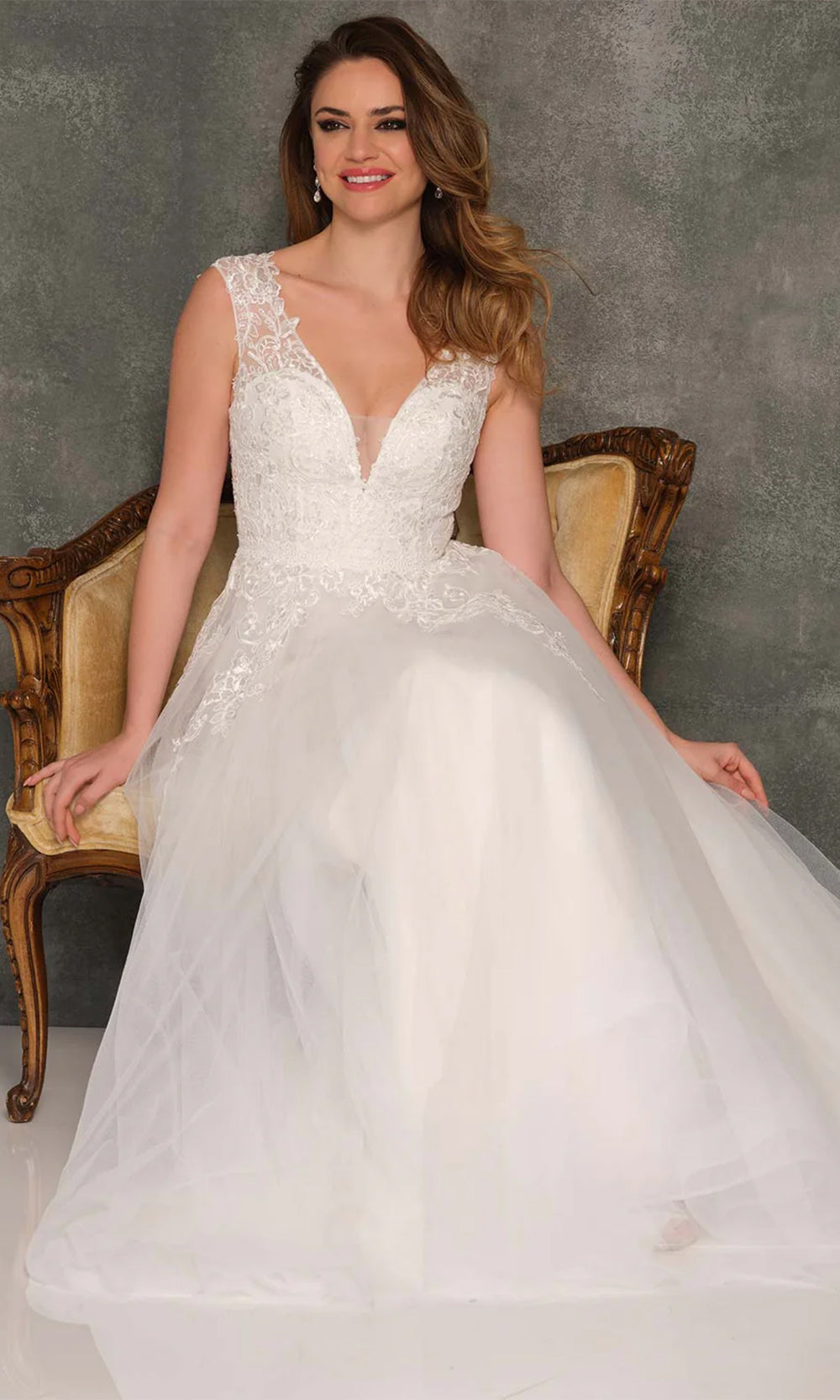 Dave & Johnny Bridal 10464W - Embroidered A-Line Bridal Gown