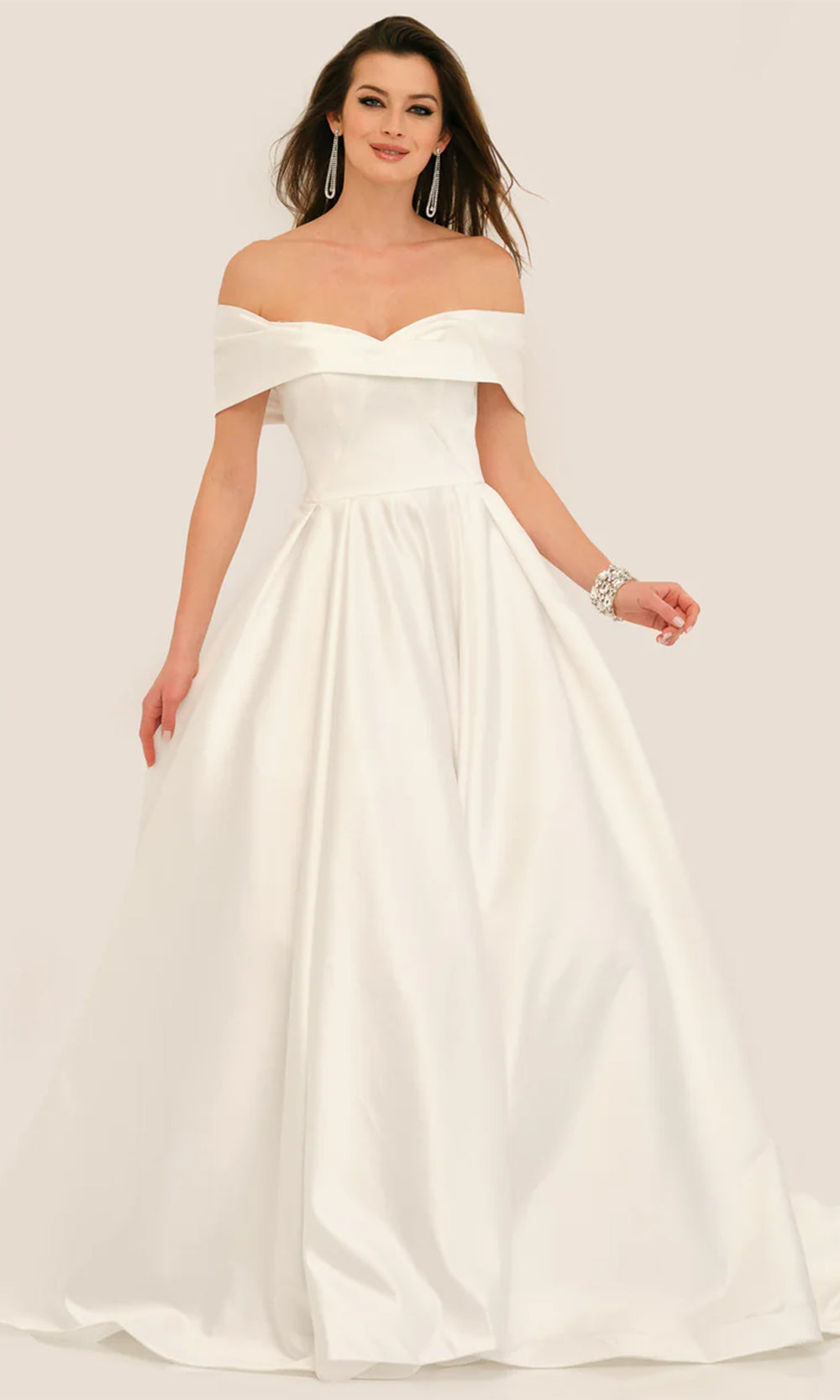 Dave & Johnny Bridal 11334 - Satin A-Line Bridal Gown