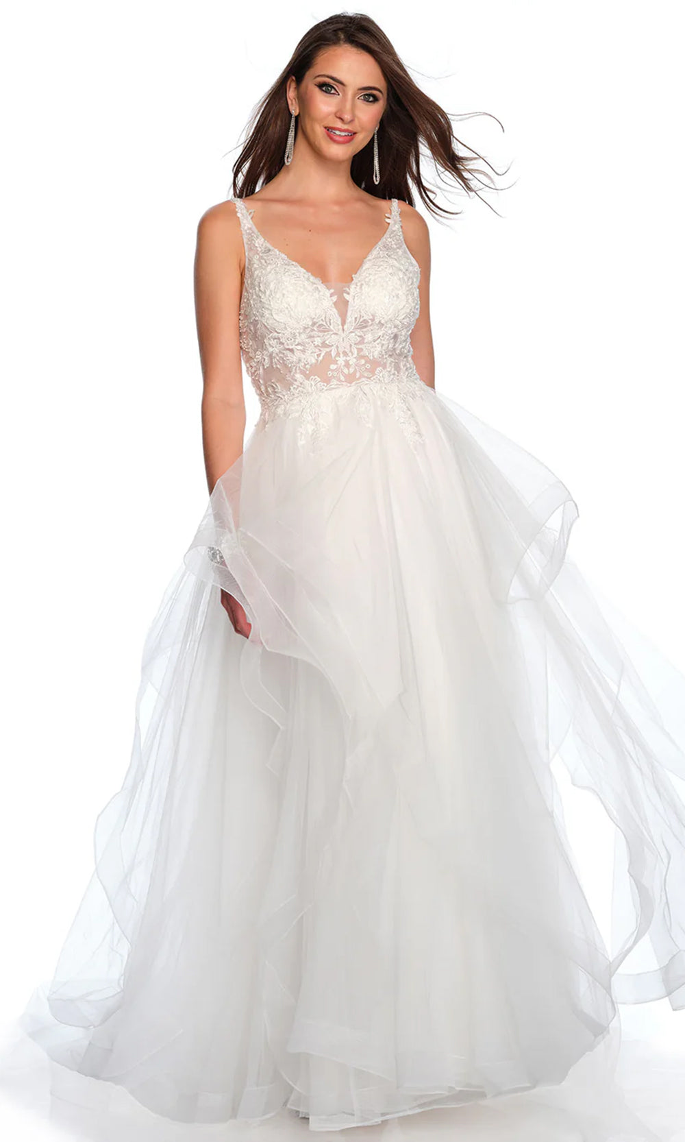 Dave & Johnny Bridal 11563 - Embroidered A-Line Bridal Gown