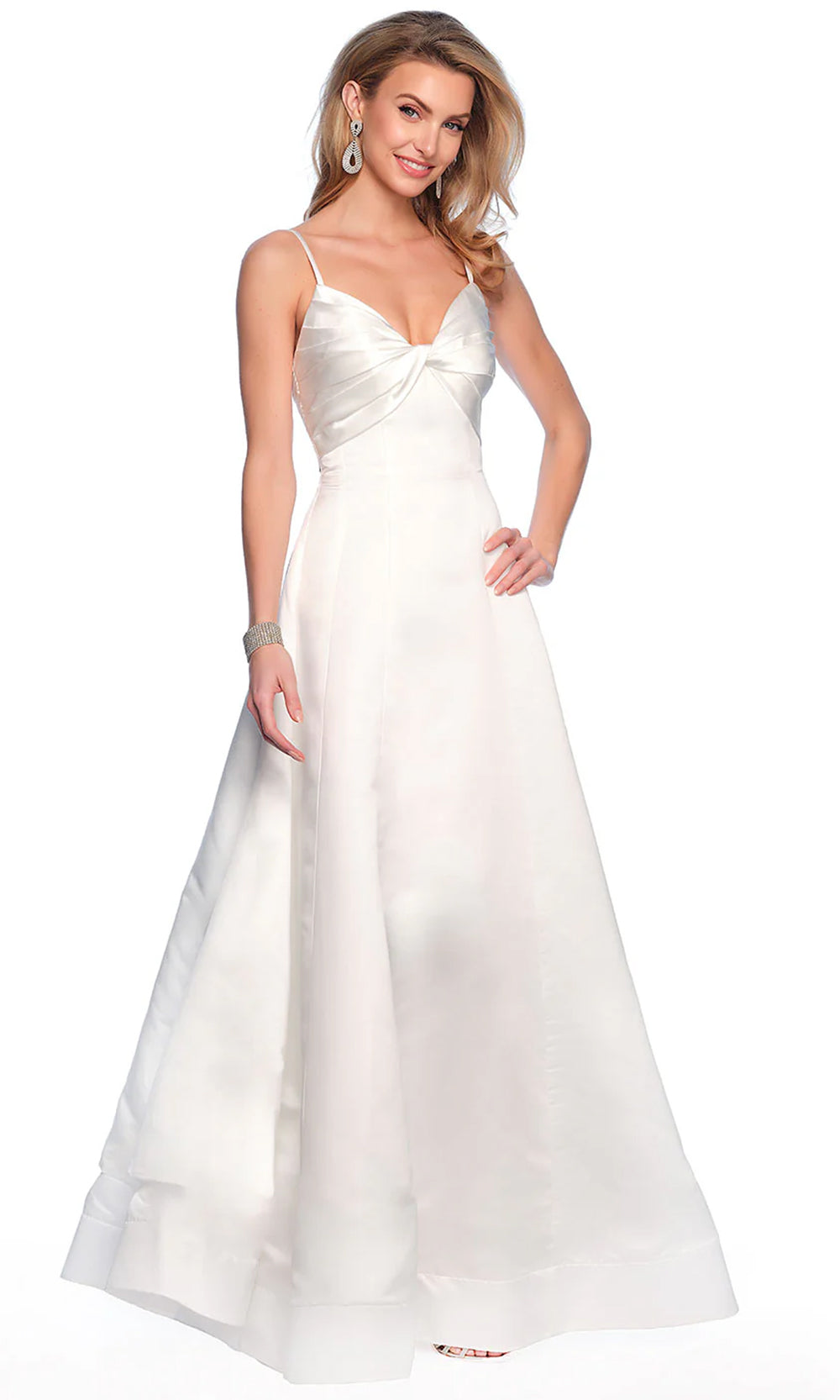 Dave & Johnny Bridal 11816 - Twist Bodice Bridal Gown Special Occasion Dress 0 / Ivory