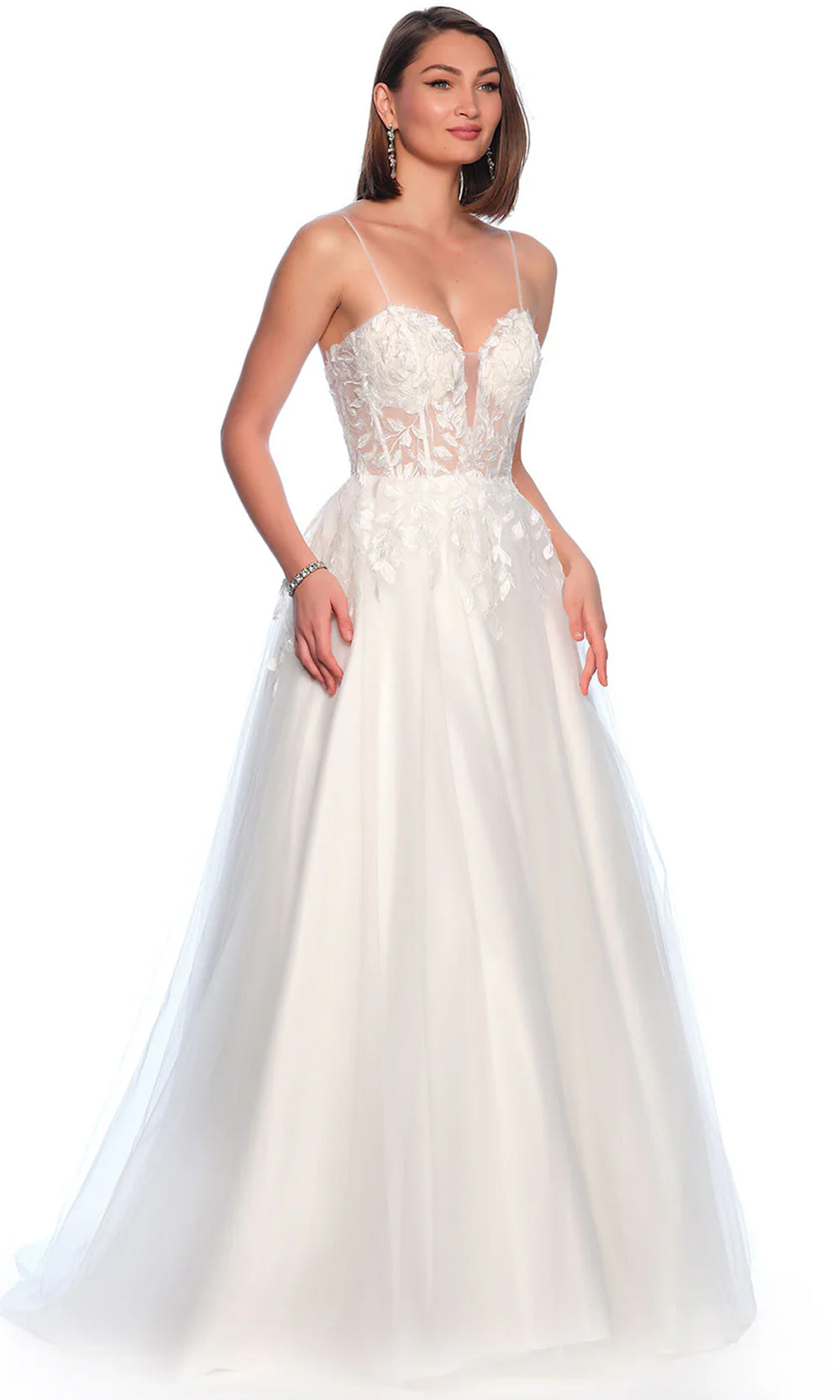 Dave & Johnny Bridal 11833 - Corset Sweetheart Bridal Gown Wedding Dresses 0 / Ivory