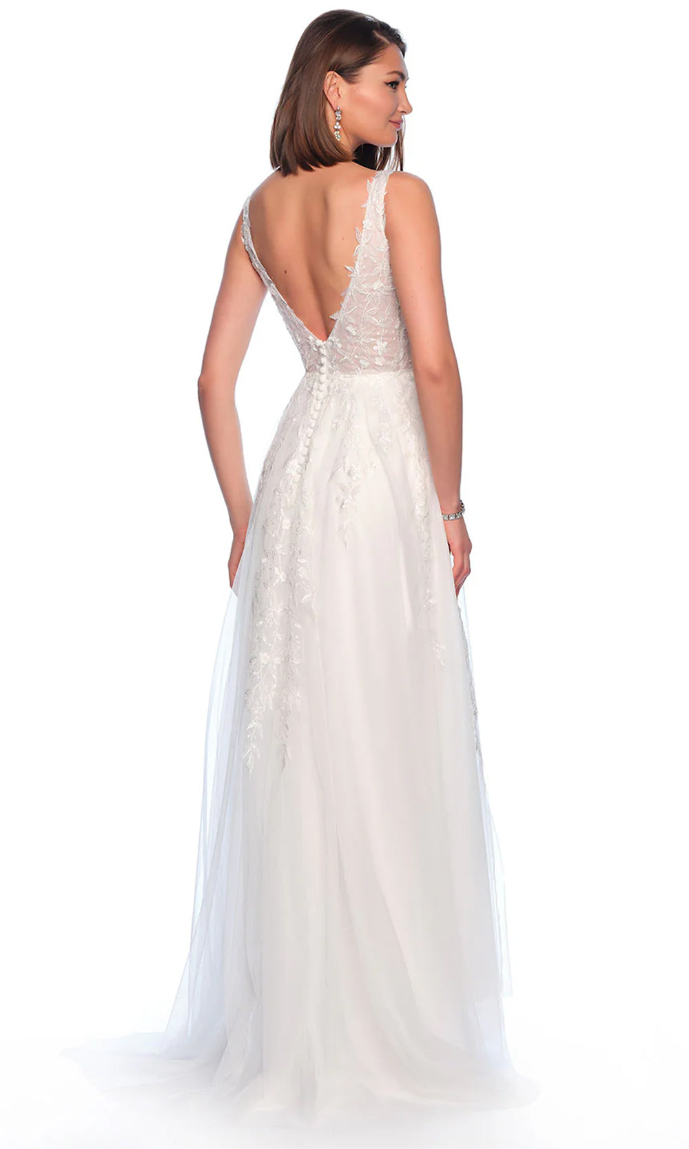 Dave & Johnny Bridal 11950 - Sleeveless Leaf Ornate Bridal Gown