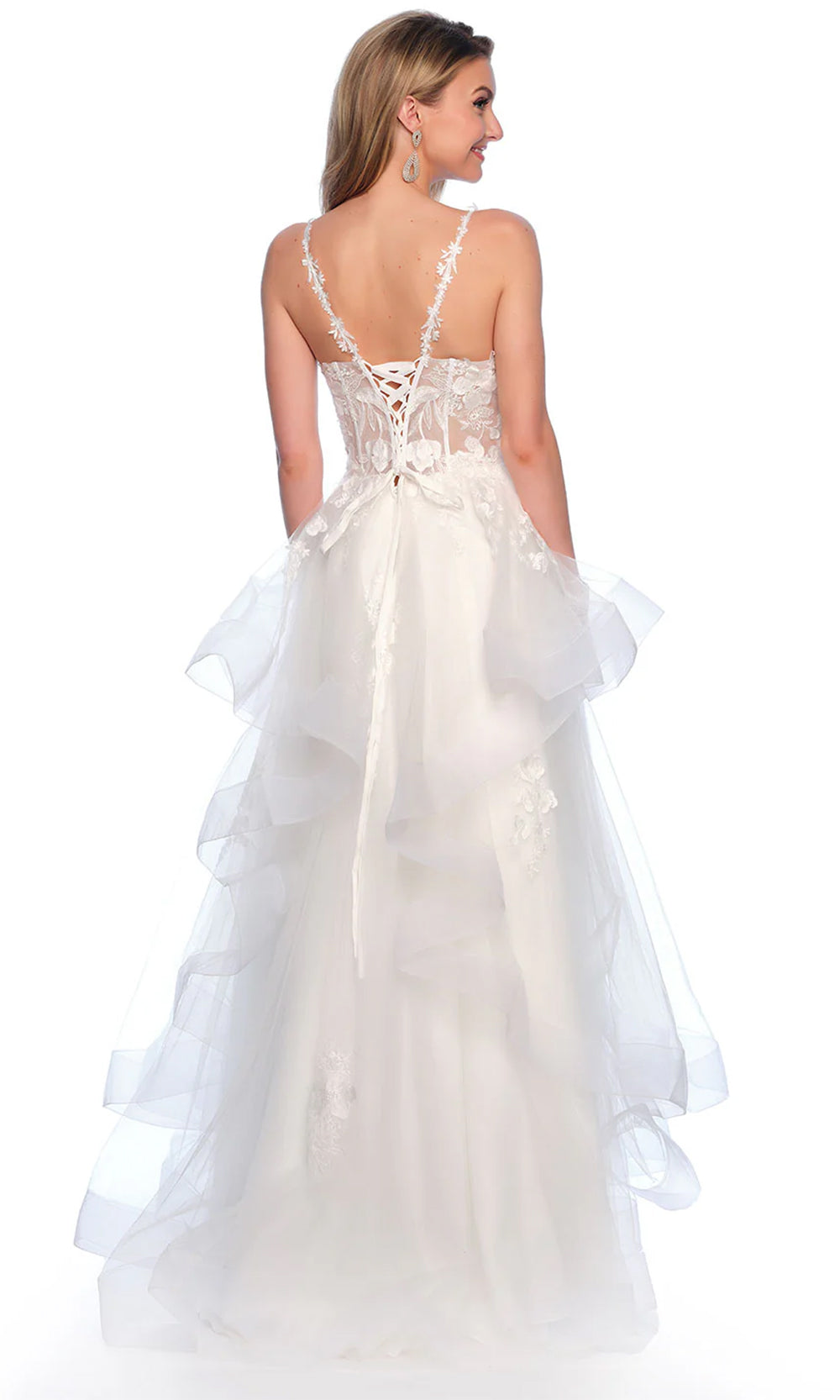 Dave & Johnny Bridal 11986 - Embroidered V-Neck Bridal Gown