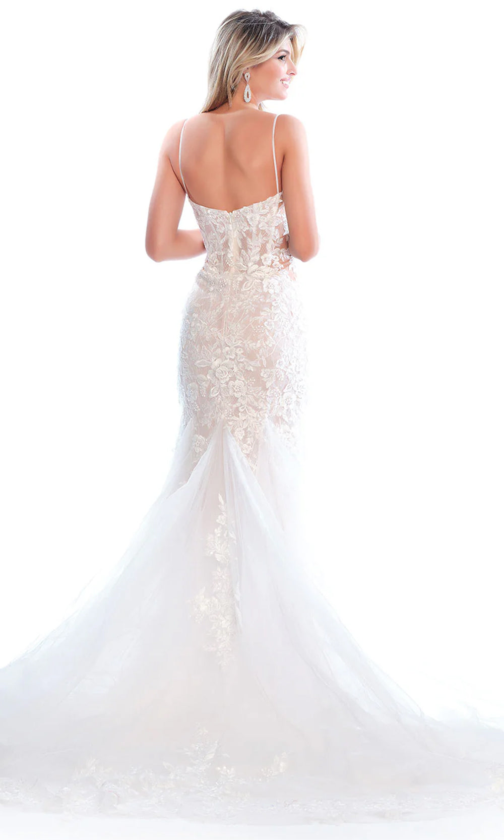 Dave & Johnny Bridal 12114 - Floral Trumpet Bridal Gown