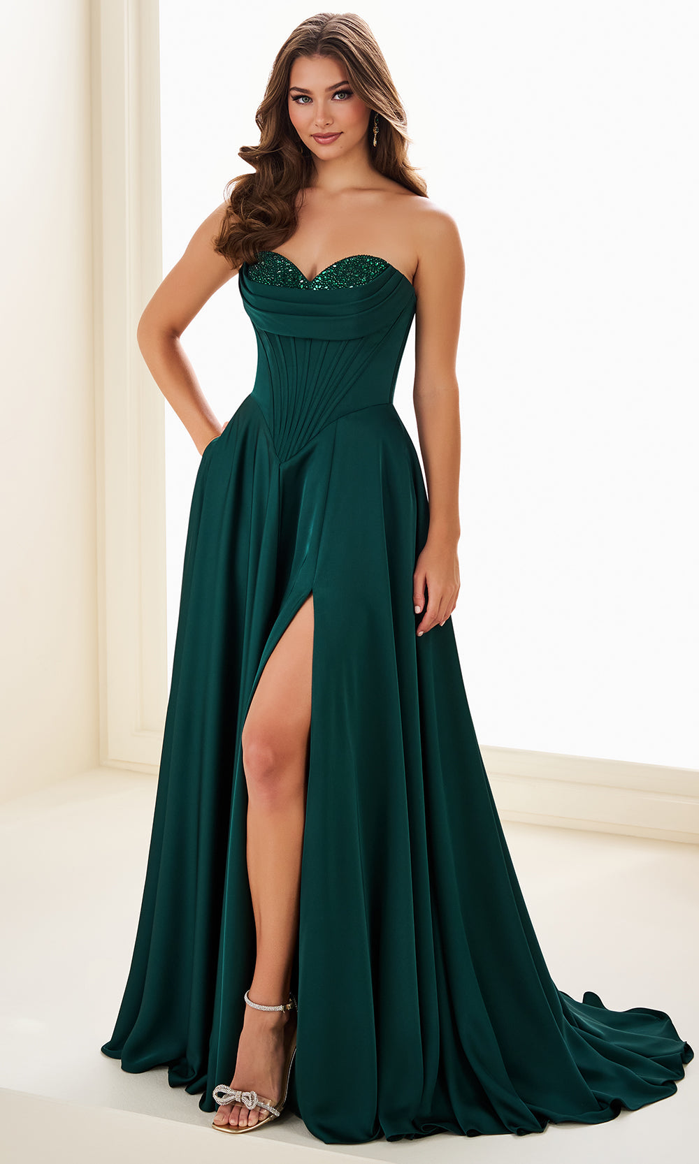 green emerald velvet dress Ellie Wilde EW37213 Dress | Ellie Wilde Dresses