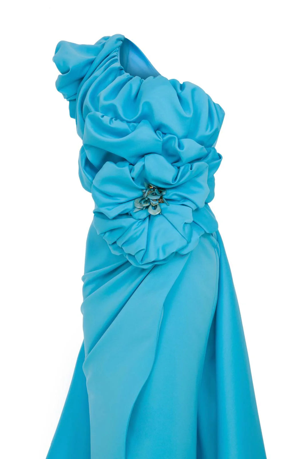 MNM Couture F02904 - Ruched One Shoulder Gown with Gloves