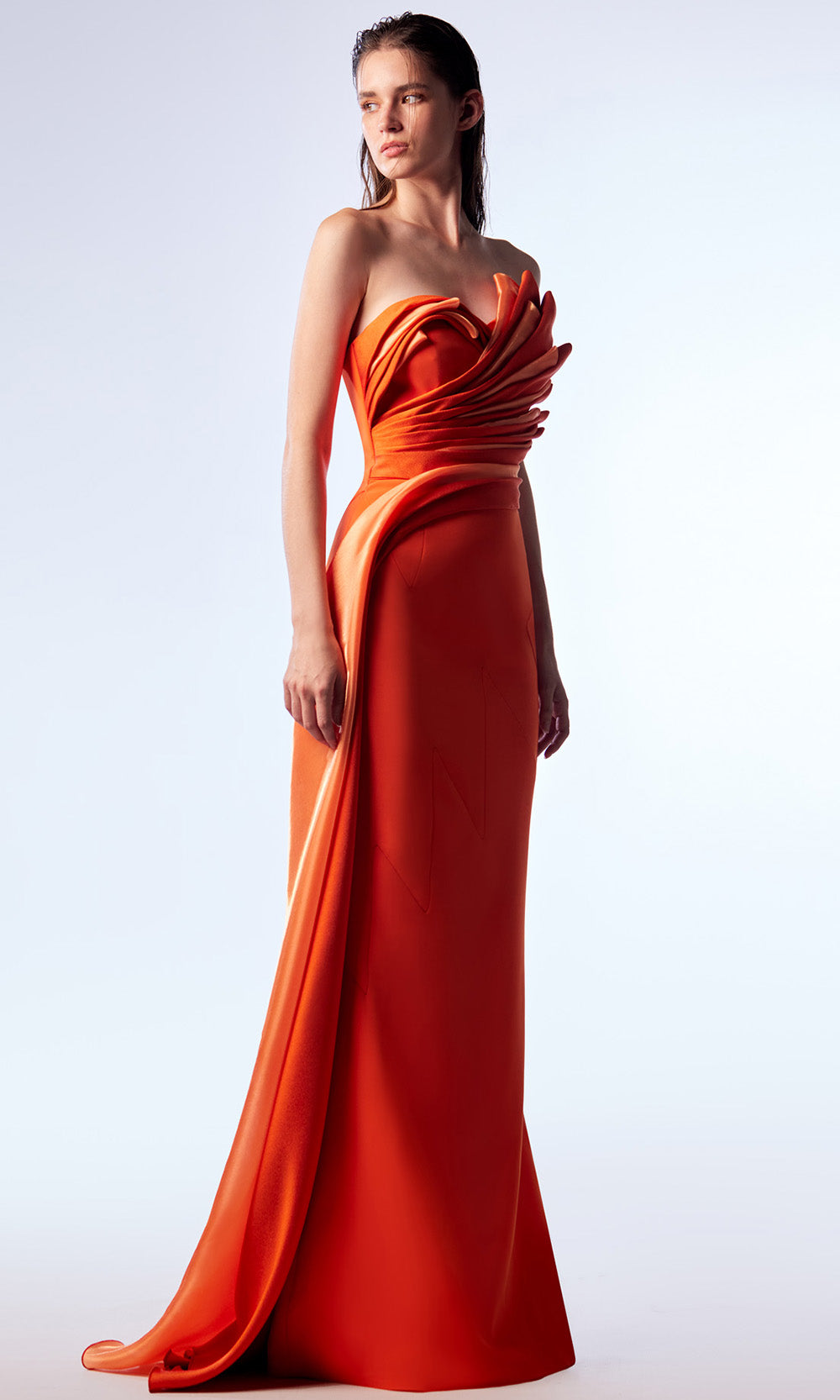 MNM Couture G1719 - Strapless Draped Sheath Gown Prom Dresses