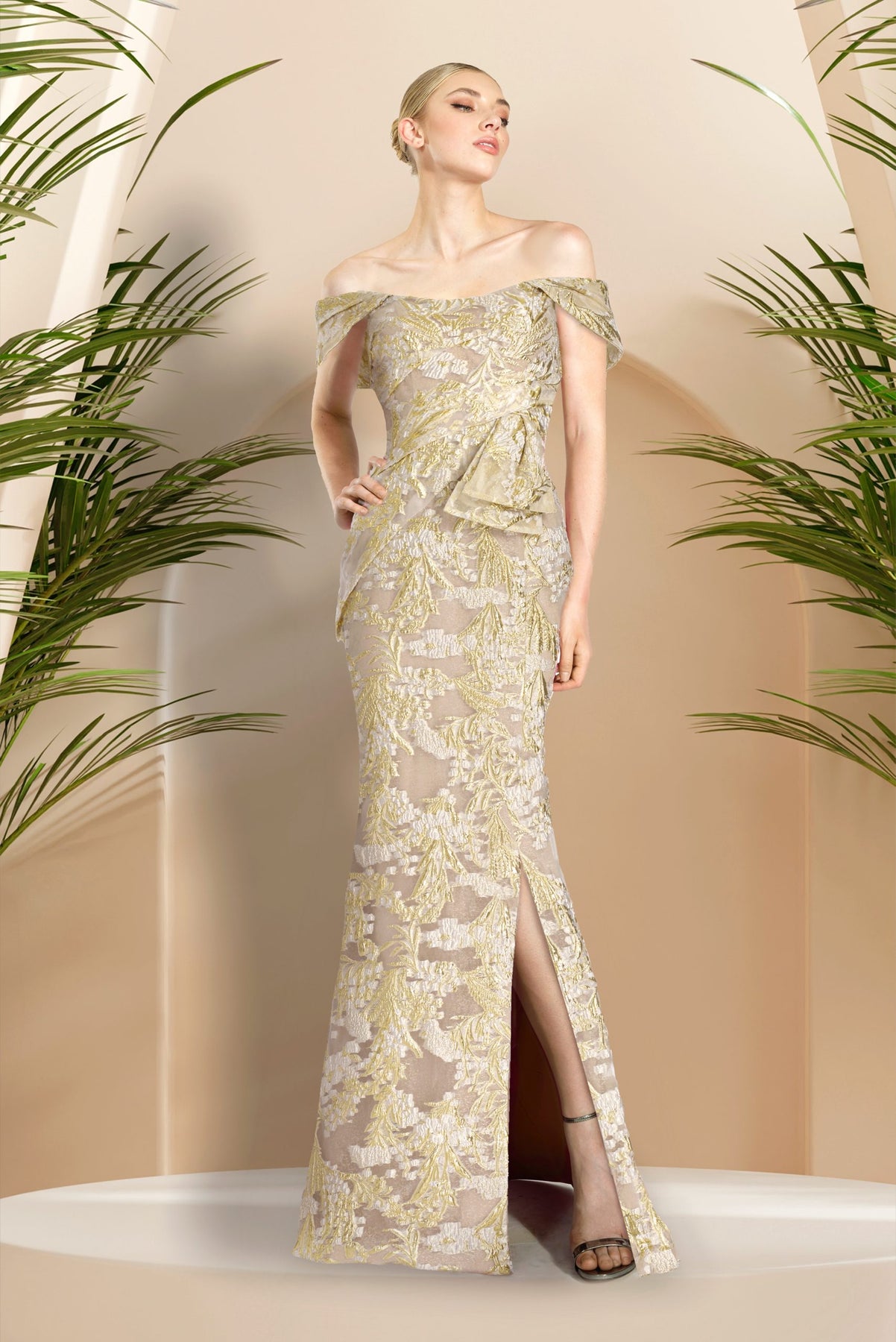 Janique B24920 - Bow Accent Waist Mermaid Gown