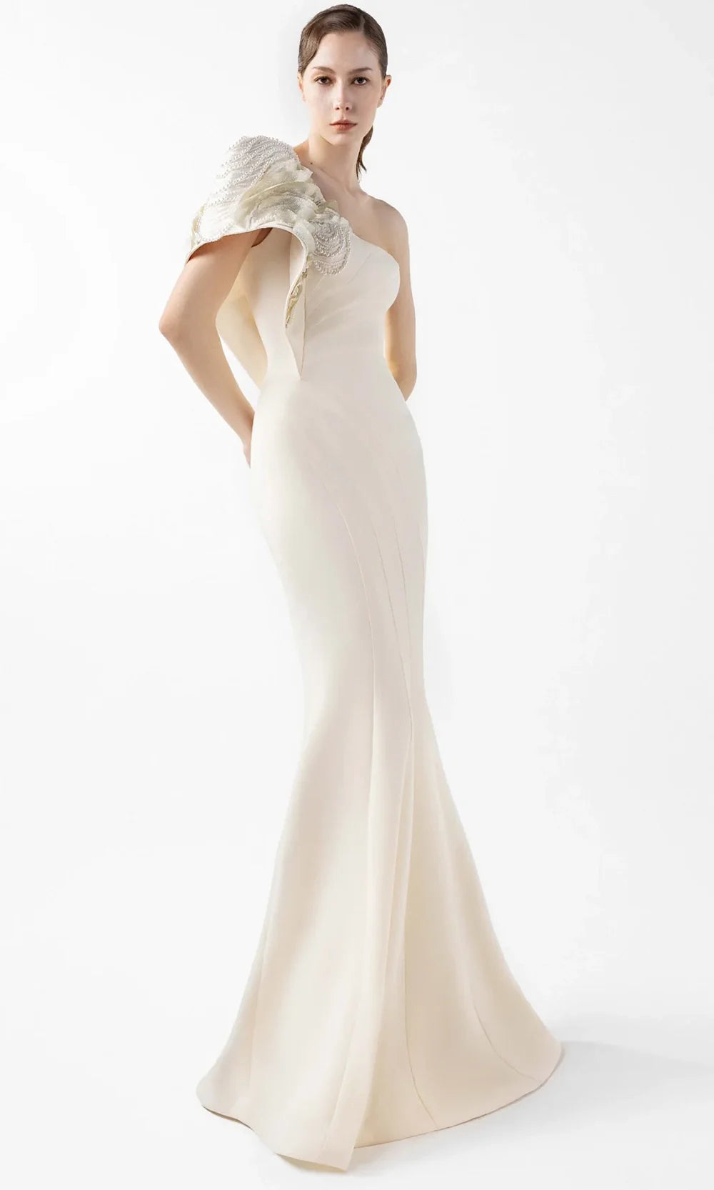 MNM Couture G2003 - Puff Sleeve Mermaid Evening Gown Formal Gowns