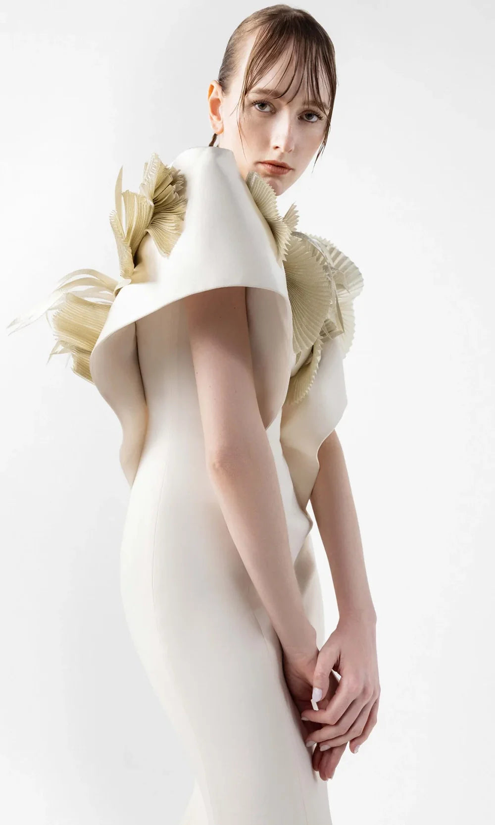 MNM Couture G2005 - Mermaid Sweetheart Gown with Sculpted Pleats Pageant Dresses