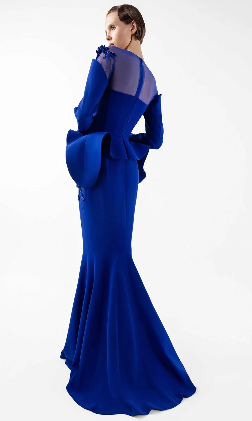 MNM Couture G2029 - Illusion Neck Embroidered Mermaid Gown Pageant Dresses