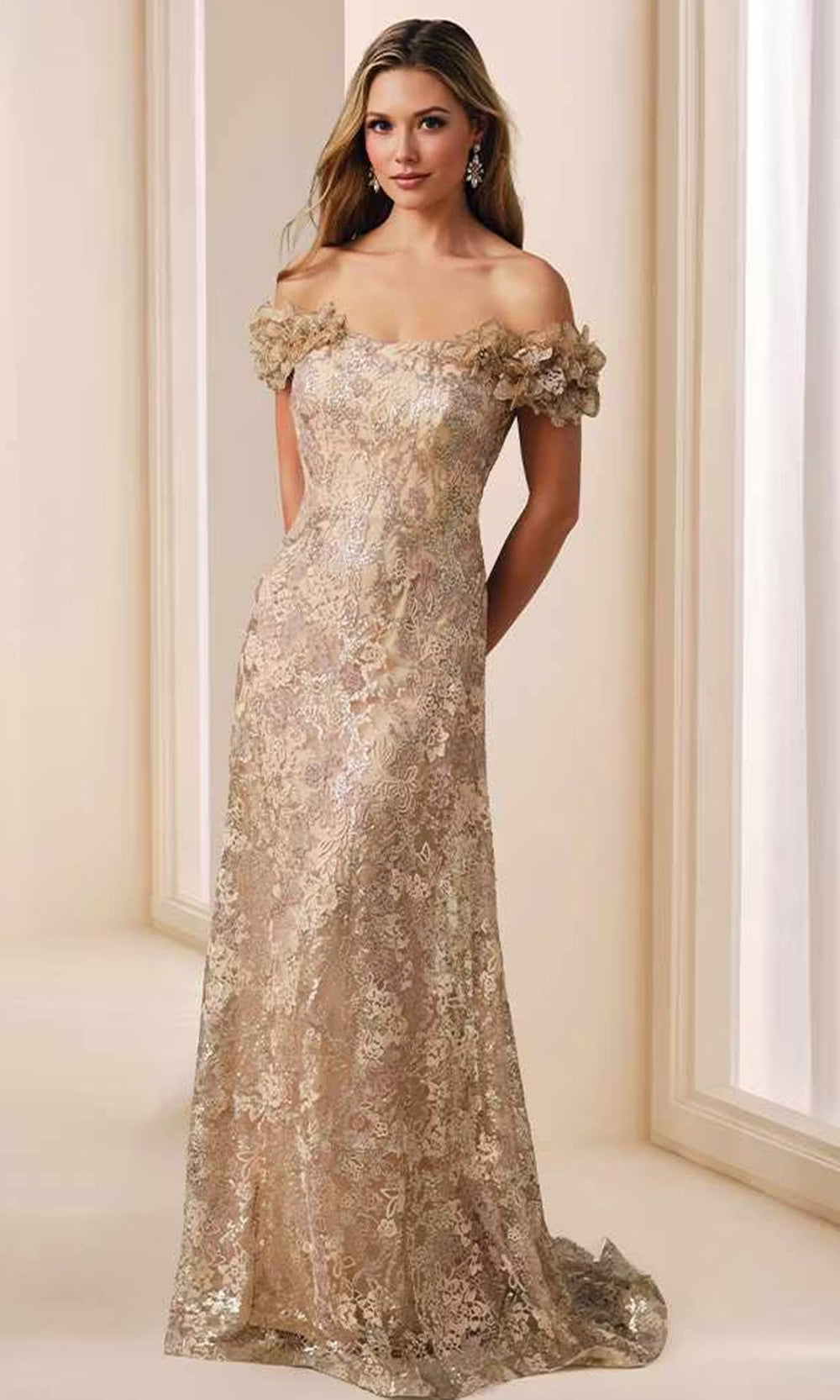 lace and beads sequin dress Ivonne D ID2205 - Long Allover with Metallic Thread, Three- Dimensional Flowers, Beading, & Stone Accents A-line Gothic Black Red Wedding Matching Shawl 10 / Size:S/10 gothic style
