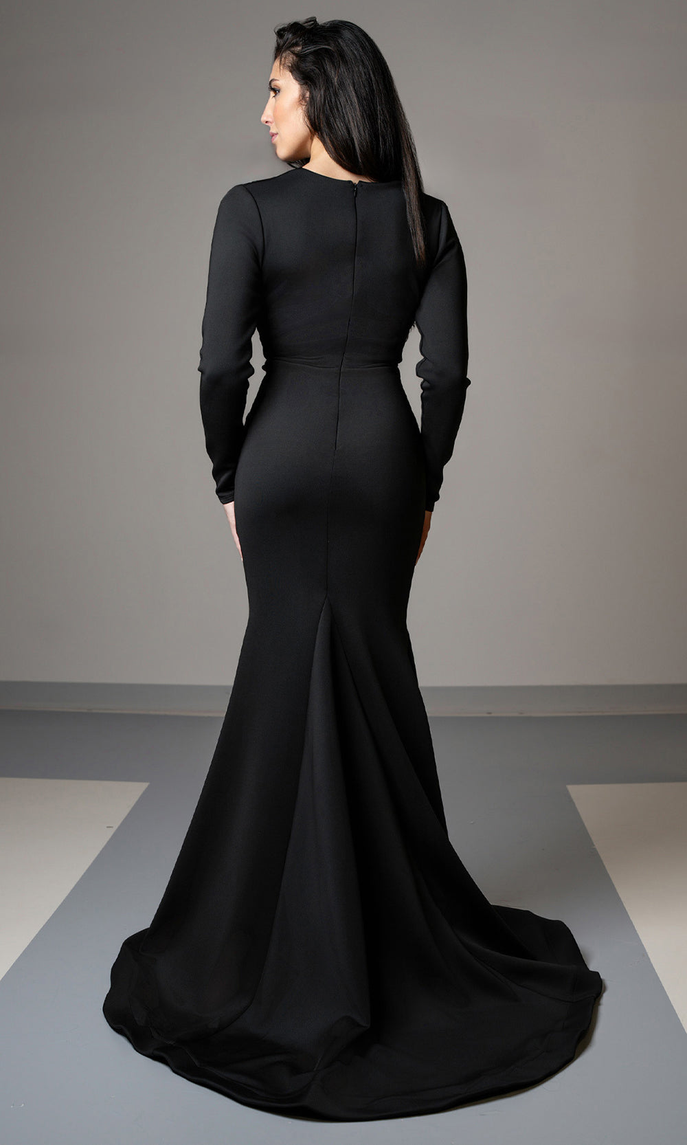 MNM Couture L0002G - Long Sleeve Fit and Flare Gown Mother of the Bride Dresses
