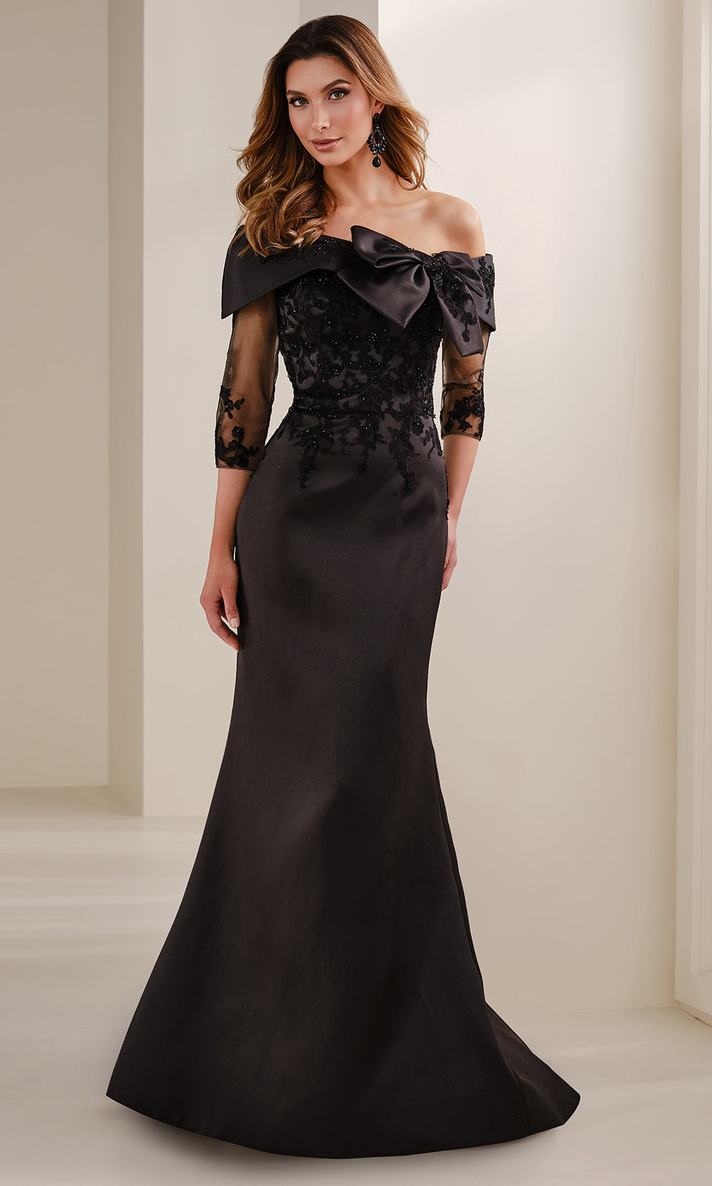 Montage by Mon Cheri M3111 - Lace Appliqued Mermaid Evening Gown Mother of the Bride Dresses