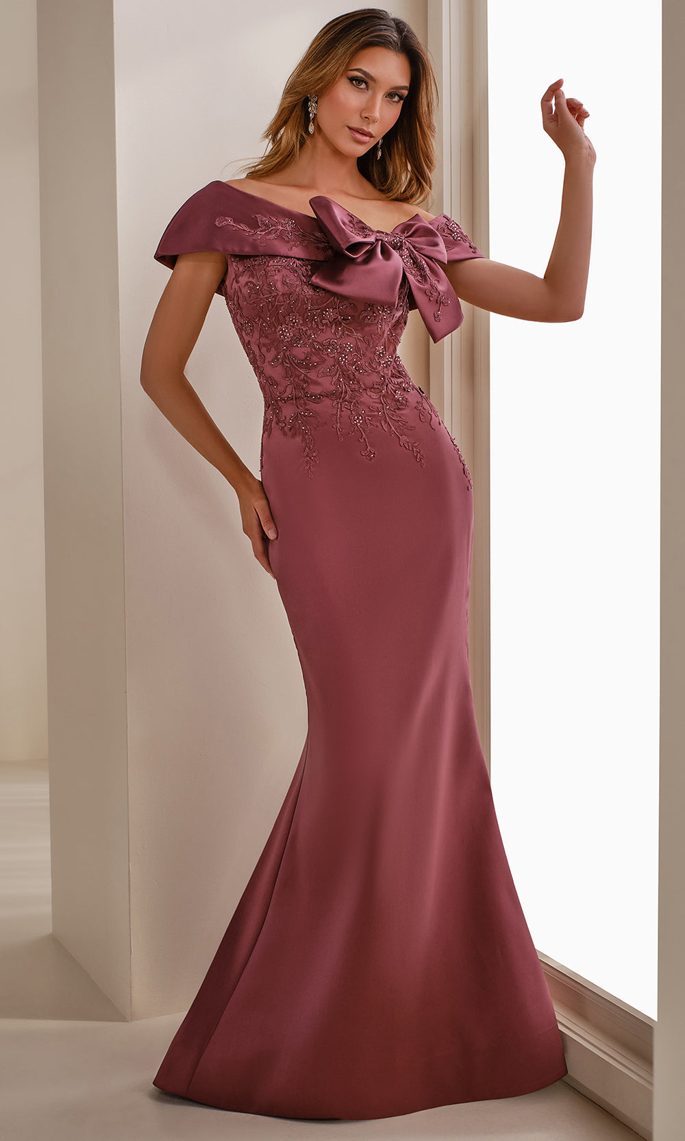 Montage by Mon Cheri M3111 - Lace Appliqued Mermaid Evening Gown Mother of the Bride Dresses