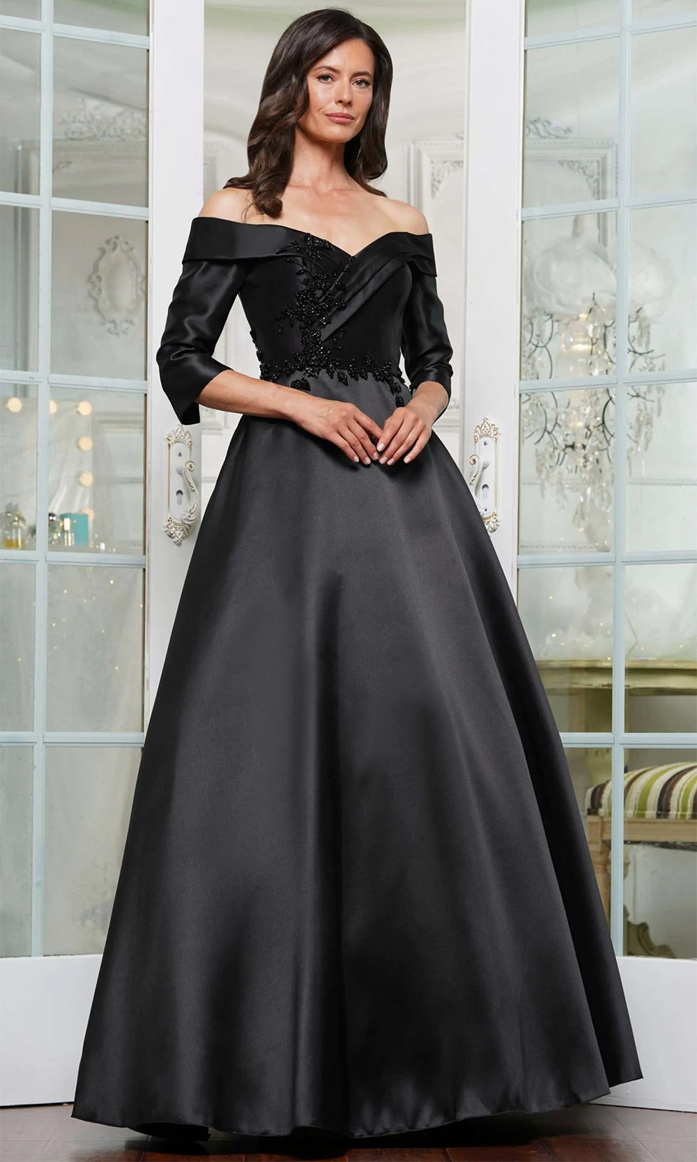 Marsoni by Colors MV1336 - Off Shoulder A-Line Evening Dress Mother of the Bride Dresses