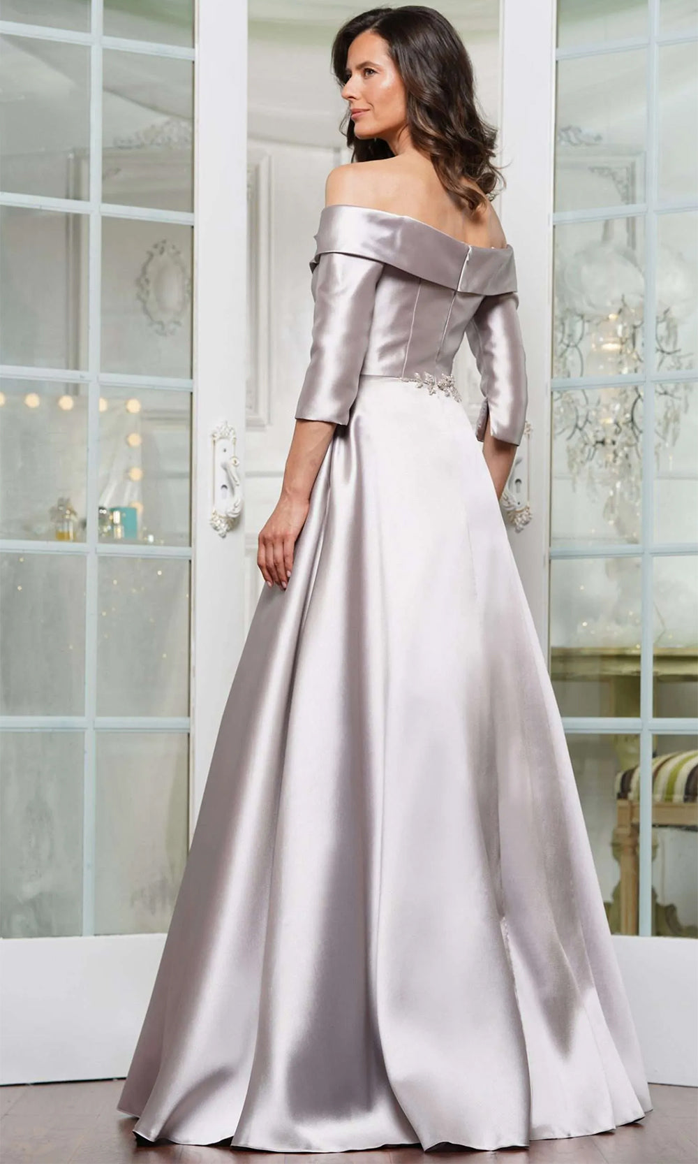 Marsoni by Colors MV1336 - Off Shoulder A-Line Evening Dress Mother of the Bride Dresses