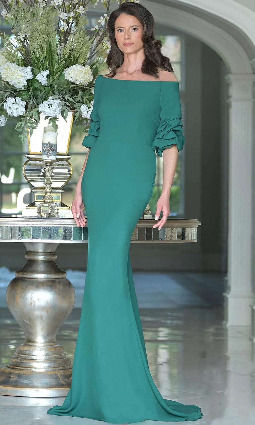 Marsoni by Colors MV1337 - Quarter Sleeve Off Shoulder Gown Special Occasion Dress