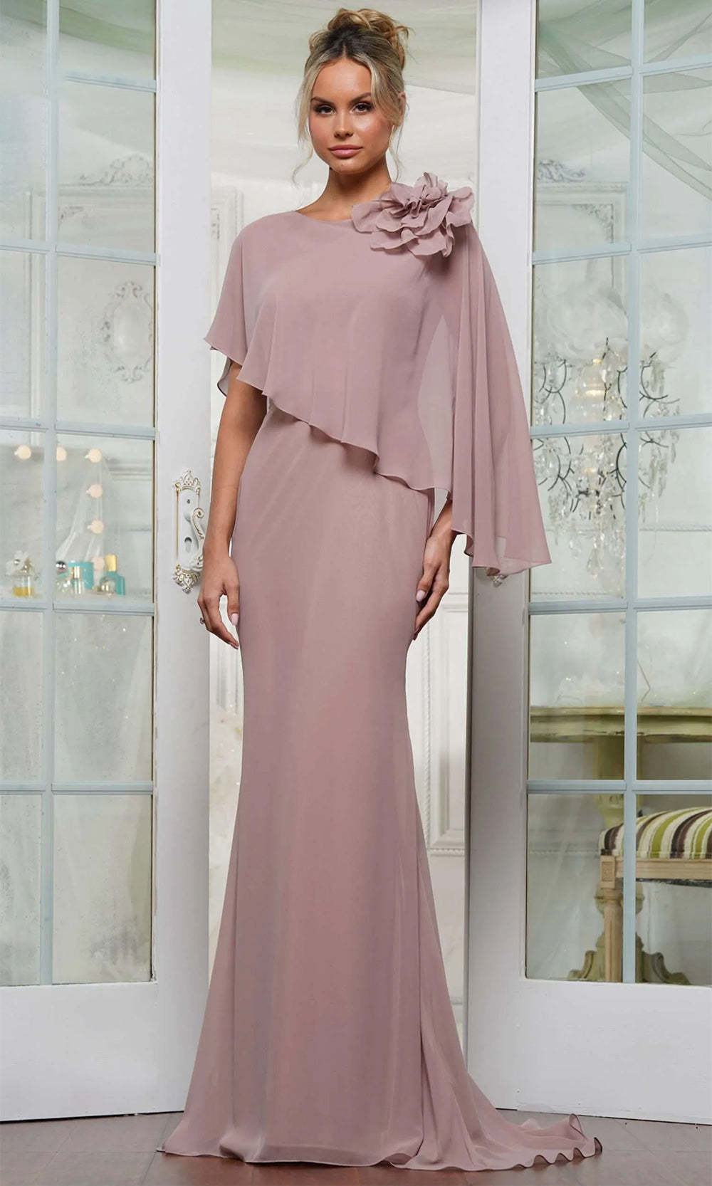 Marsoni by Colors MV1347 - Cape Mermaid Evening Dress Mother of the Bride Dresses