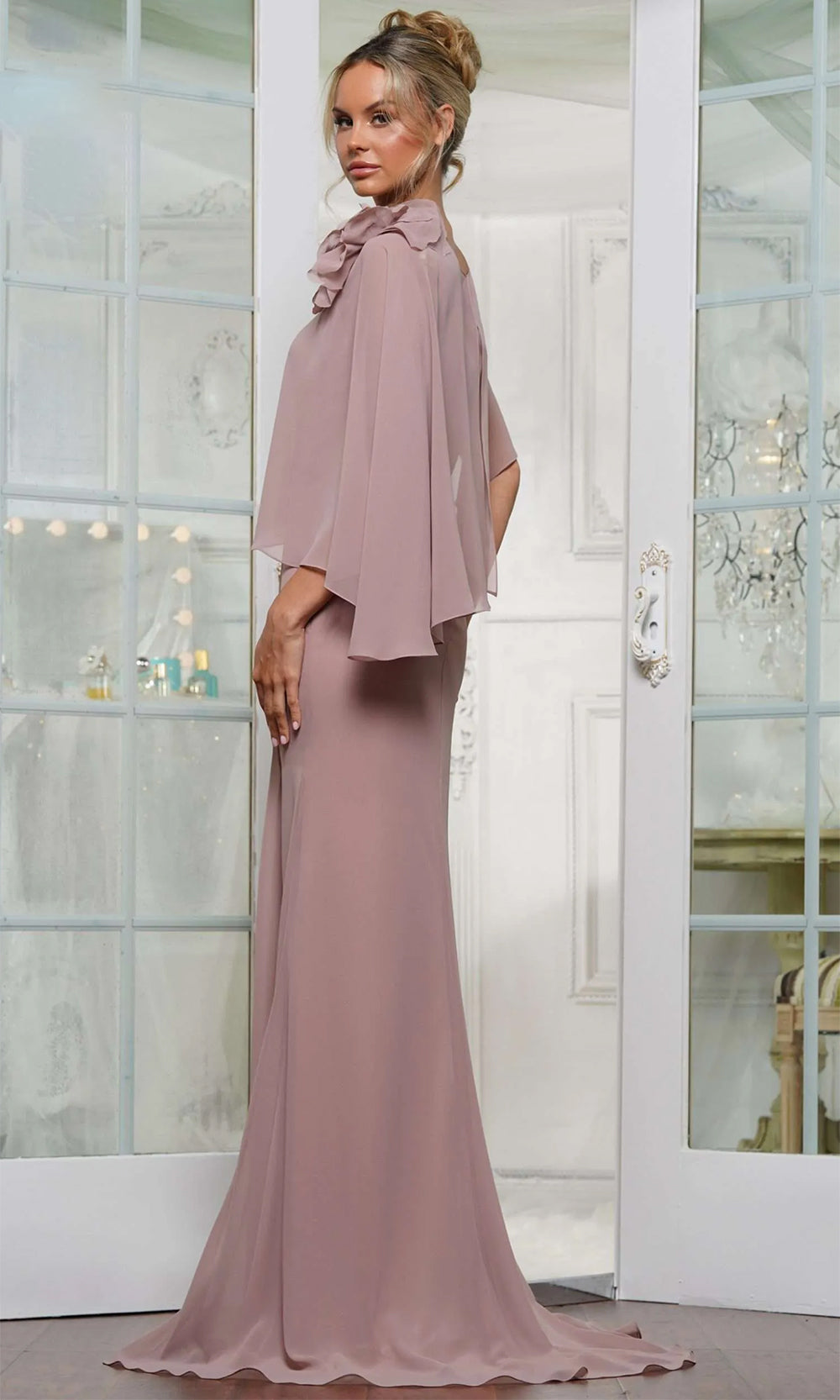 Marsoni by Colors MV1347 - Cape Mermaid Evening Dress Mother of the Bride Dresses