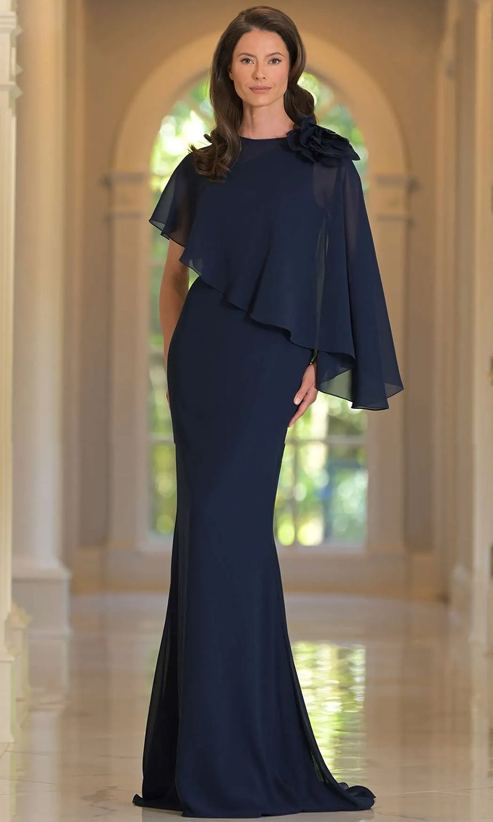 Marsoni by Colors MV1347 - Cape Mermaid Evening Dress Mother of the Bride Dresses