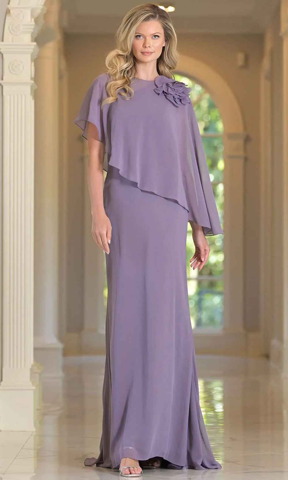 Marsoni by Colors MV1347 - Cape Mermaid Evening Dress Mother of the Bride Dresses