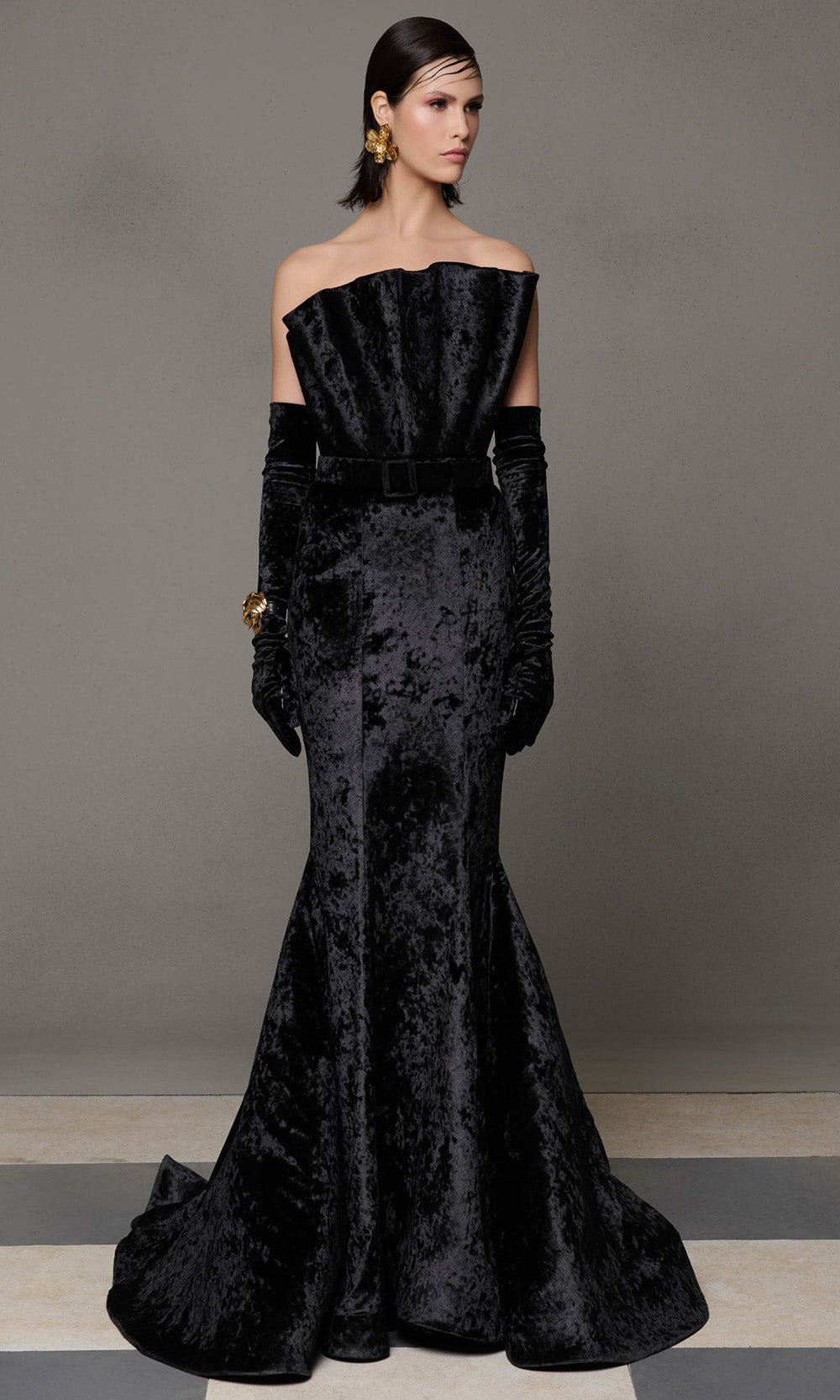 MNM Couture N0631 - Strapless Mermaid Gown with Matching Belt Evening Dresses