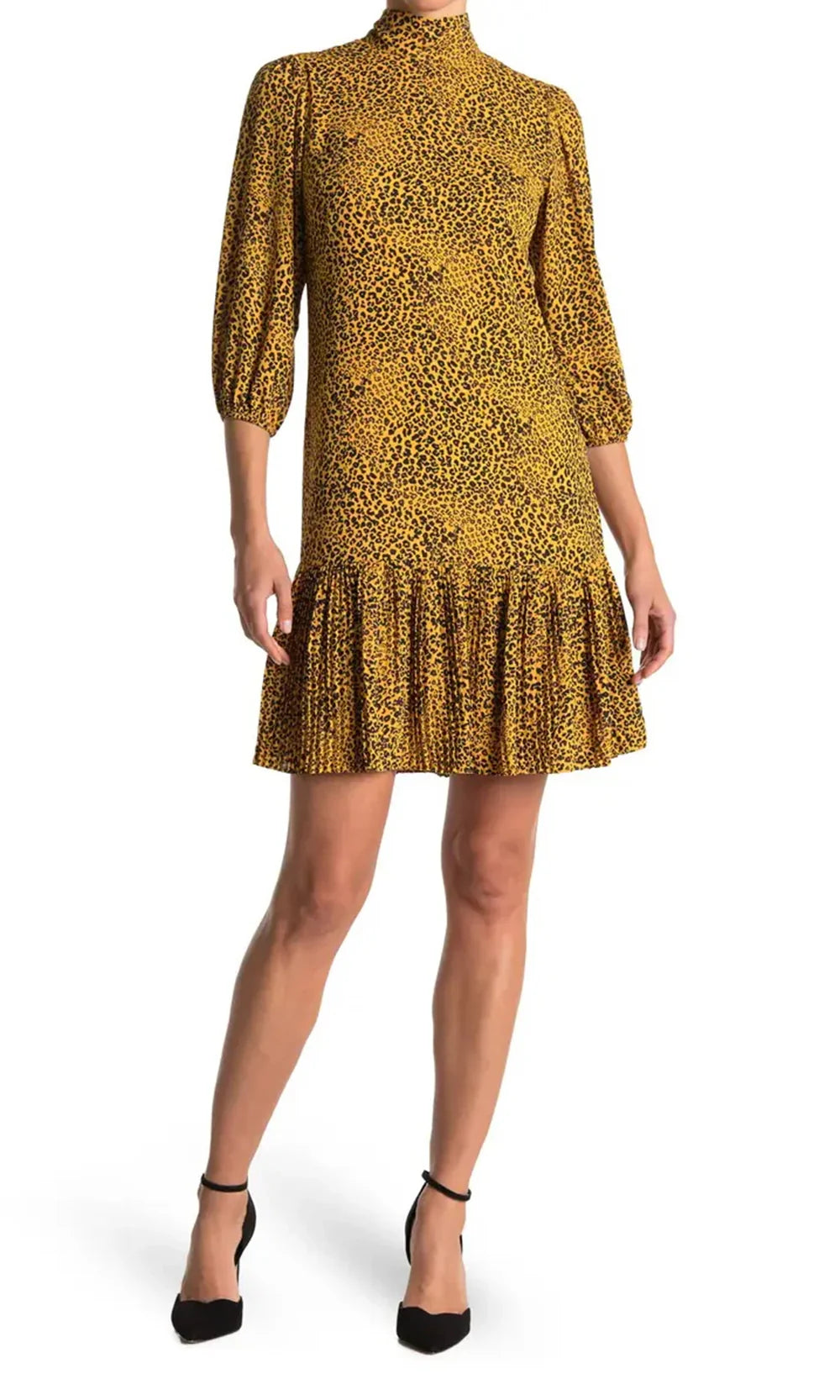 Nanette Nanette Lepore NM1F17171 - Three-Quarter Sleeve Printed Chiffon Dress Homecoming Dresses