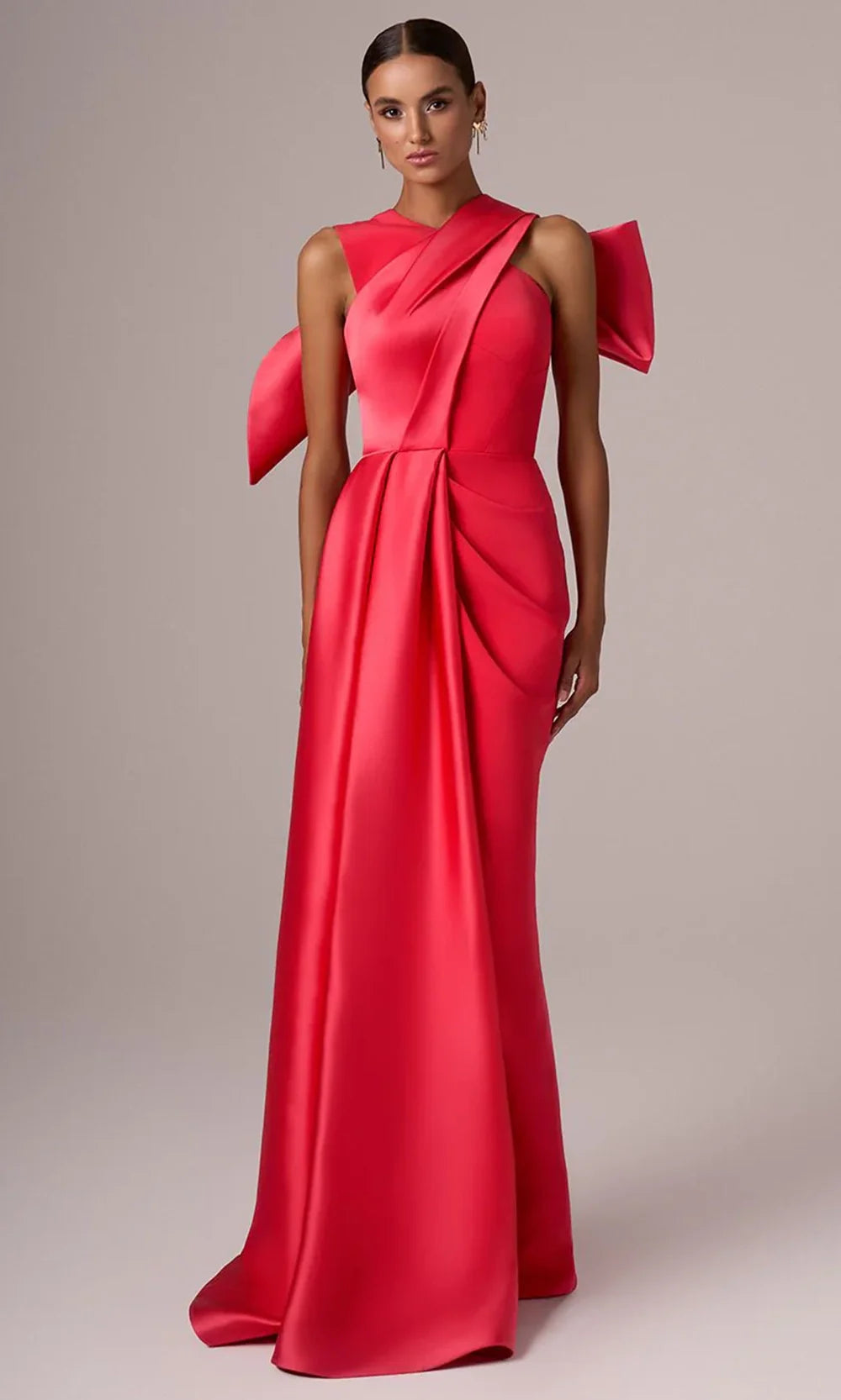 MNM Couture E0081 - Sleeveless Draped Long Gown Formal Gowns