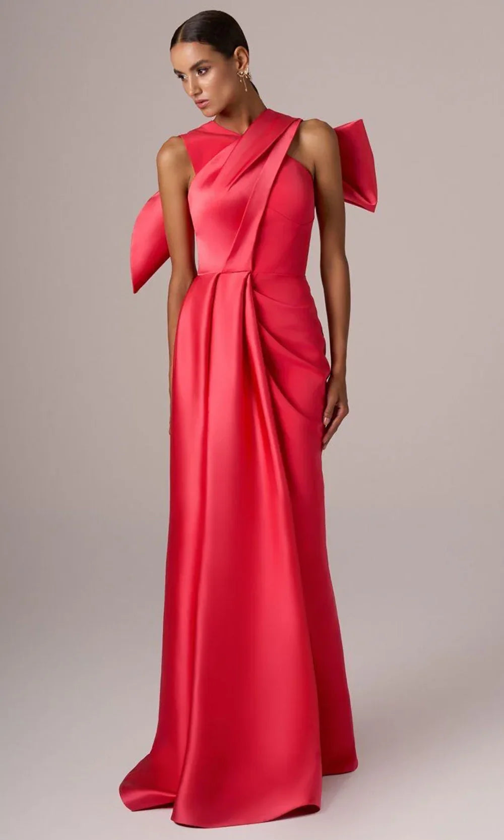 MNM Couture E0081 - Sleeveless Draped Long Gown Formal Gowns