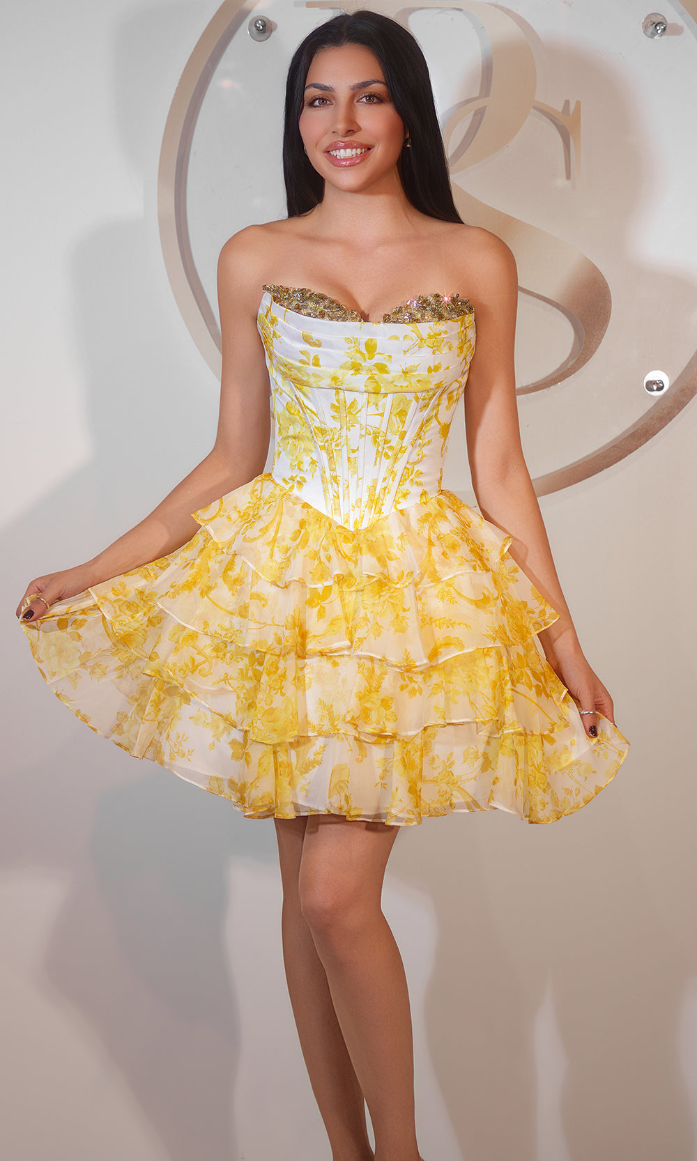 Portia and Scarlett PS25798 - Tiered Skirt Sweetheart Short Dress Homecoming Dresses