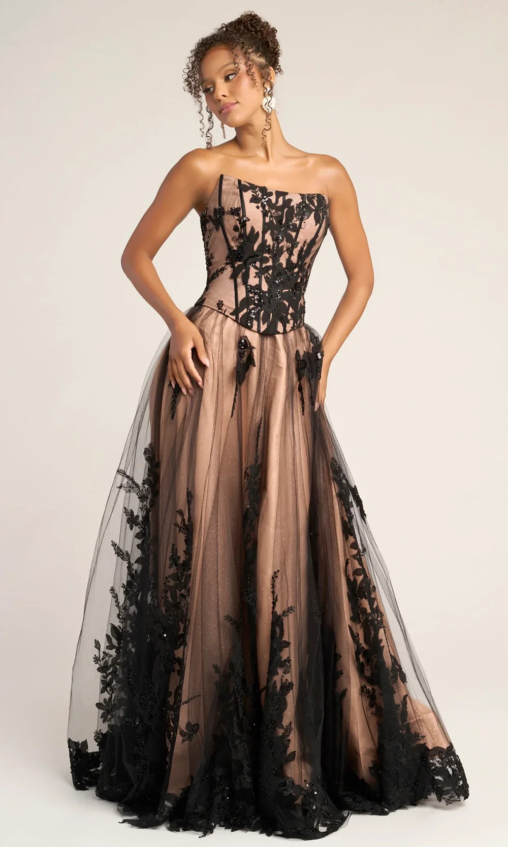1800 corset dresses Portia and Scarlett PS26061 - Long Tulle A-line Dress