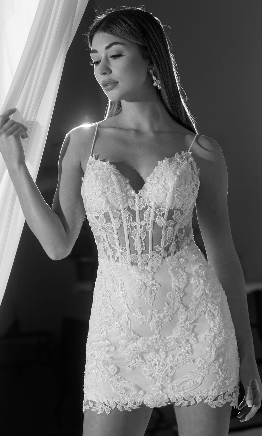 Rachel Allan RB1007 - Sheer Bodice Embroidered Dress Cocktail Dresses