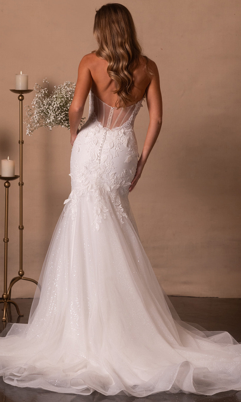 Rachel Allan RB2216 - Glitter Tulle Deep Sweetheart Bridal Gown Wedding Dresses