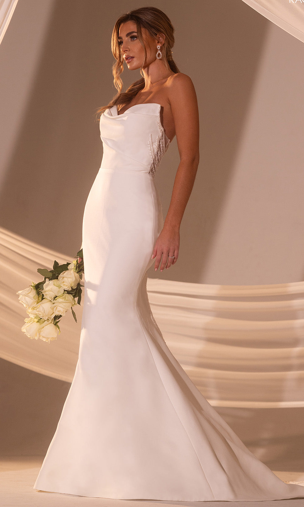 Rachel Allan RB2218 - Illusion Back Beaded Appliqued Bridal Gown Wedding Dresses