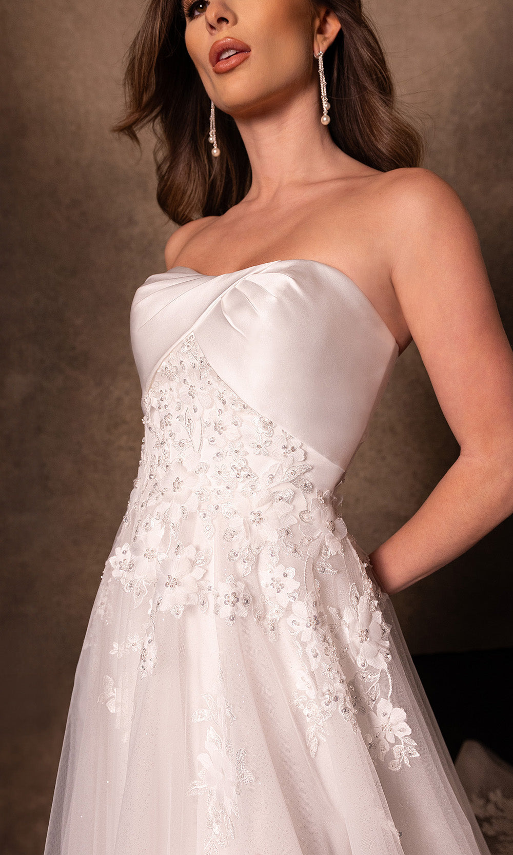 Rachel Allan RB3229 - Semi-Sweetheart Lace Slit Gown Bridal Dresses