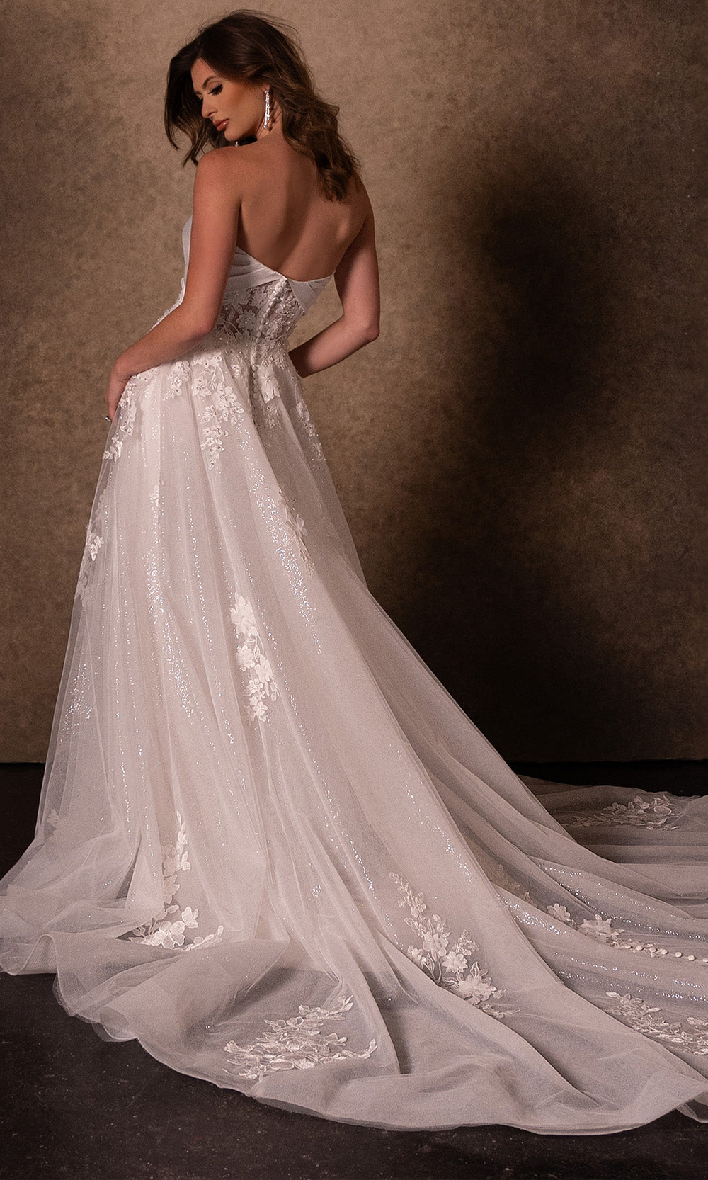 Rachel Allan RB3229 - Semi-Sweetheart Lace Slit Gown Bridal Dresses