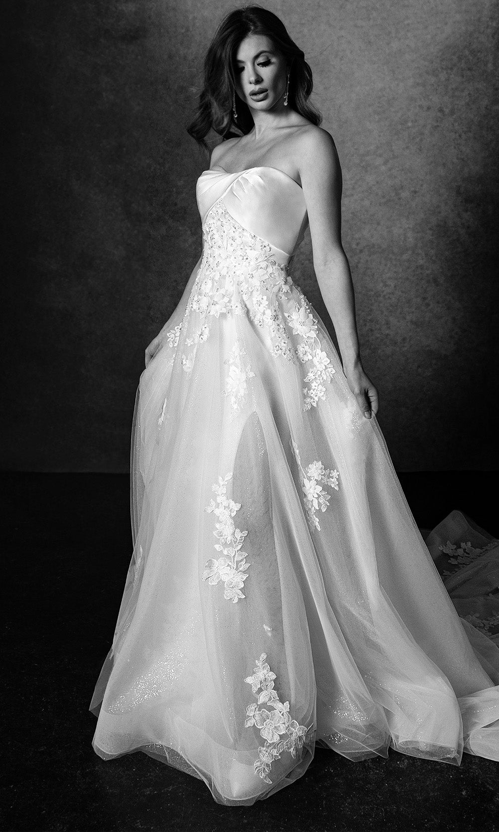 Rachel Allan RB3229 - Semi-Sweetheart Lace Slit Gown Bridal Dresses