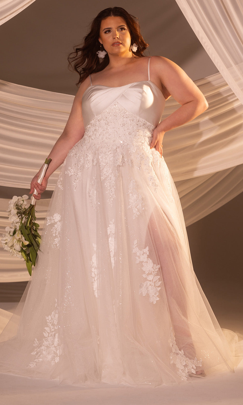 Rachel Allan RB3229 - Semi-Sweetheart Lace Slit Gown Bridal Dresses