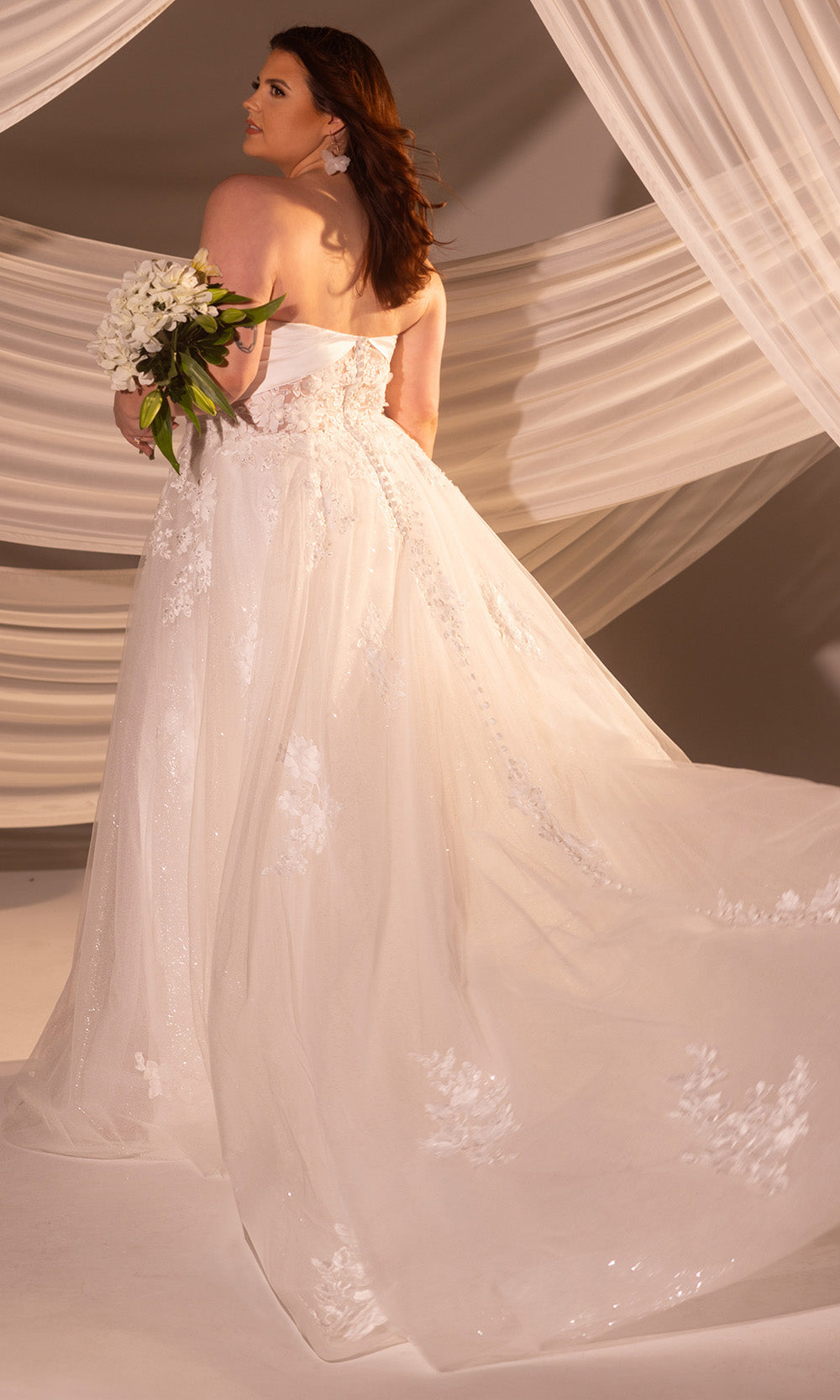 Rachel Allan RB3229 - Semi-Sweetheart Lace Slit Gown Bridal Dresses