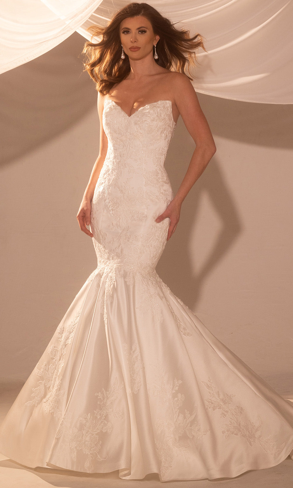 Rachel Allan RB3232 - Mermaid Skirt V-Neckline Wedding Gown Bridal Dresses