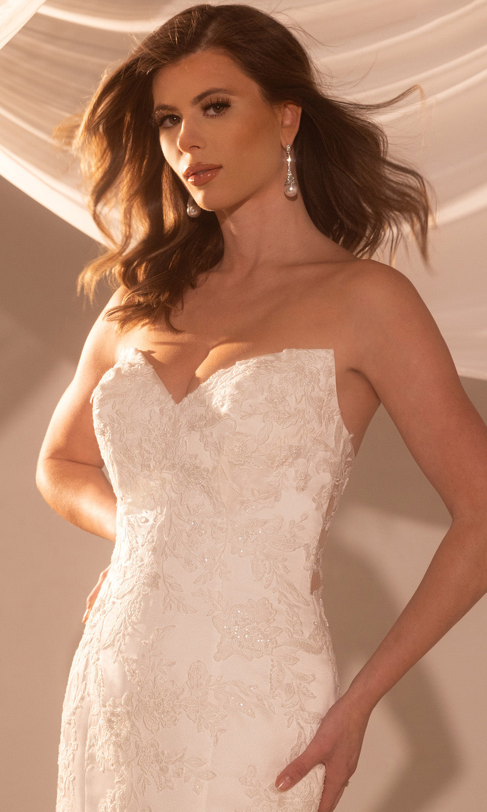 Rachel Allan RB3232 - Mermaid Skirt V-Neckline Wedding Gown Bridal Dresses